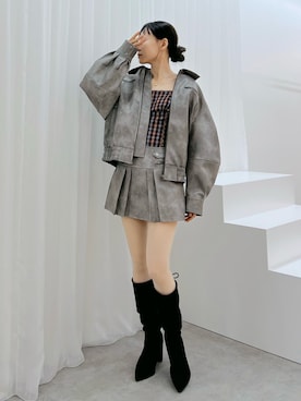 「アイテム（ブルゾン）」を使った、LAMさん（レディース・162cm）の秋コーディネート