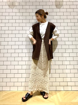 「LOWRYS FARM（ローリーズファーム）のアイテム（セットアップ）」を使った、カノアヤさん（レディース・160cm）の夏コーディネート