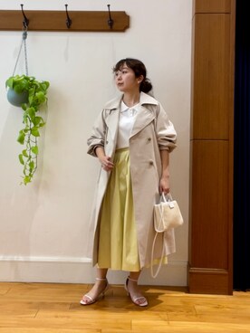 「NOLLEY’S（ノーリーズ）のアイテム（トレンチコート）」を使った、nolhamadaさん（レディース・153cm）の冬コーディネート