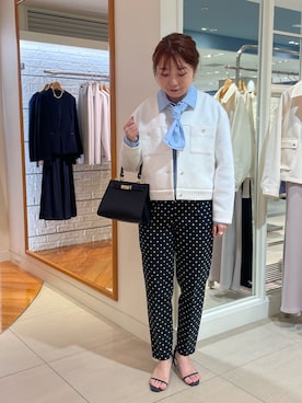 「NOLLEY’S（ノーリーズ）のアイテム（ブルゾン）」を使った、nolhamadaさん（レディース・153cm）の春コーディネート