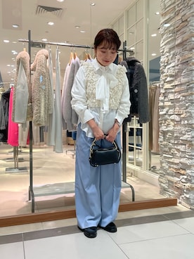 「Laraaji（ララージ）のアイテム（トップス）」を使った、nolhamadaさん（レディース・153cm）の秋コーディネート