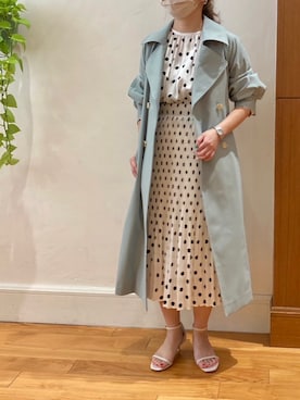 「NOLLEY’S（ノーリーズ）のアイテム（トレンチコート）」を使った、nolhamadaさん（レディース・153cm）の冬コーディネート