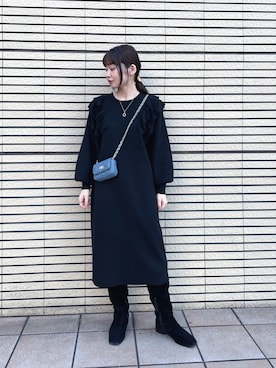 「ニットワンピ」｜nol kubotaさん（レディース・154cm）の秋コーディネート