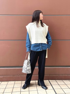 「marco masi（マルコマージ）のアイテム」を使った、nol kubotaさん（レディース・154cm）の秋コーディネート