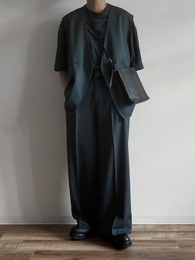 「アイテム（ベスト、ブルー系）」を使った、Kurosakiさん（メンズ・171cm）の夏コーディネート