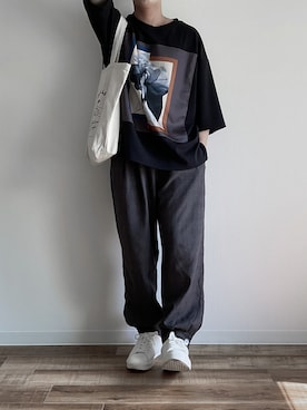 「カフスイージーパンツ」｜Kurosakiさん（メンズ・171cm）の春コーディネート
