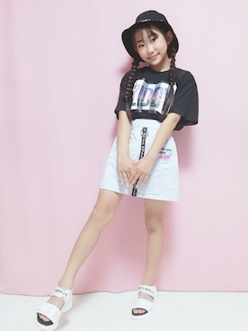 「ZIDDY」｜「アイテム（帽子）」を使った、Mikiさん（キッズ・139cm）の夏コーディネート