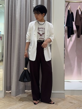 「NOLLEY’S（ノーリーズ）のアイテム（アクセサリー）」を使った、nol takemoriさん（レディース・154cm）の夏コーディネート