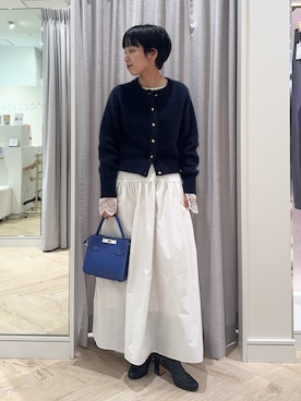 「クリスマス」｜「アイテム（アクセサリー）」を使った、nol takemoriさん（レディース・154cm）の冬コーディネート