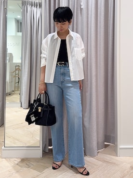 「アイテム（ベルト）」を使った、nol takemoriさん（レディース・154cm）の夏コーディネート