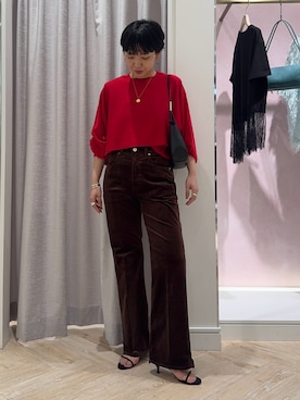 「レッド」｜nol takemoriさん（レディース・154cm）の夏コーディネート