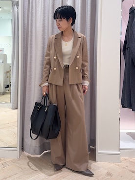 「アイテム（ベルト）」を使った、nol takemoriさん（レディース・154cm）の秋コーディネート