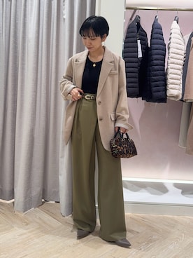 「アイテム（ボストンバッグ）」を使った、nol takemoriさん（レディース・154cm）の秋コーディネート