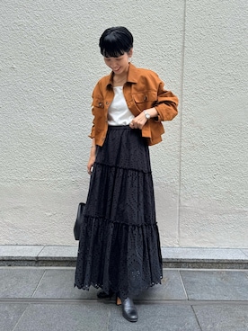 「アイテム（ブルゾン）」を使った、nol takemoriさん（レディース・154cm）の秋コーディネート