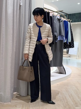 「アイテム（ダウンジャケット/コート）」を使った、nol takemoriさん（レディース・154cm）の秋コーディネート