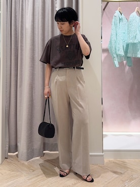 「Rie Miller（リエミラー）のアイテム」を使った、nol takemoriさん（レディース・154cm）の春コーディネート