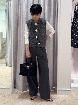 「アイテム（イヤリング）」を使った、nol takemoriさん（レディース・154cm）の秋コーディネート