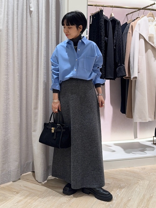 セール】《手洗い可能》アルパカ混ロングスカート（スカート