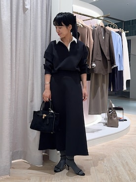 「セットアップスタイル」｜「アイテム（レッグウェア）」を使った、nol takemoriさん（レディース・154cm）の秋コーディネート