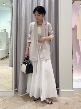 「NOLLEY’S（ノーリーズ）のアイテム（アクセサリー）」を使った、nol takemoriさん（レディース・154cm）の春コーディネート