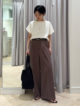「NOLLEY’S（ノーリーズ）のアイテム（アクセサリー）」を使った、nol takemoriさん（レディース・154cm）の春コーディネート