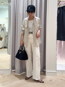 「NOLLEY’S（ノーリーズ）のアイテム（帽子）」を使った、nol takemoriさん（レディース・154cm）の秋コーディネート