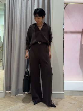 「NOLLEY’S（ノーリーズ）のアイテム」を使った、nol takemoriさん（レディース・154cm）の秋コーディネート