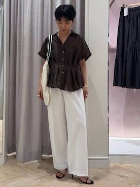 「grace grace （グラスグラス）のアイテム」を使った、nol takemoriさん（レディース・154cm）の夏コーディネート
