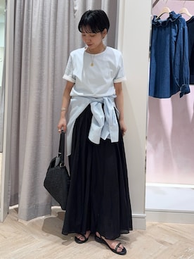 「grace grace （グラスグラス）のアイテム」を使った、nol takemoriさん（レディース・154cm）の夏コーディネート