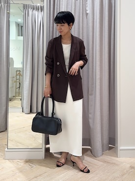 「アイテム（ボストンバッグ）」を使った、nol takemoriさん（レディース・154cm）の夏コーディネート