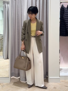 「アイテム（ネックレス）」を使った、nol takemoriさん（レディース・154cm）の秋コーディネート