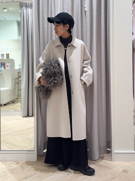 「アイテム（ステンカラーコート）」を使った、nol takemoriさん（レディース・154cm）の秋コーディネート