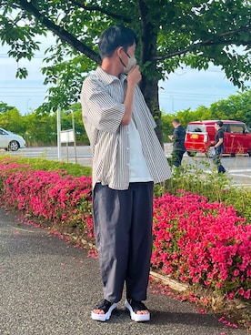 「UNIQLO（ユニクロ）のアイテム」を使った、うめだこうへいさん（メンズ・177cm）の夏コーディネート