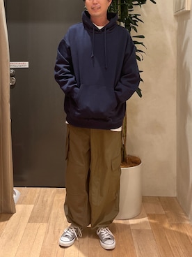 「CIAOPANIC TYPY（チャオパニックティピー）のアイテム（パーカー）」を使った、うめだこうへいさん（メンズ・177cm）の秋コーディネート