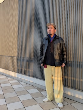 「アイテム（スラックス）」を使った、dama941さん（メンズ・177cm・40代）の秋コーディネート