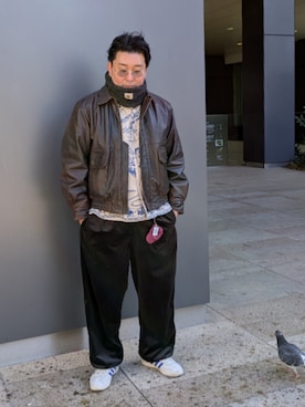 「BINDU（ビンドゥー）のアイテム」を使った、dama941さん（メンズ・177cm）の冬コーディネート