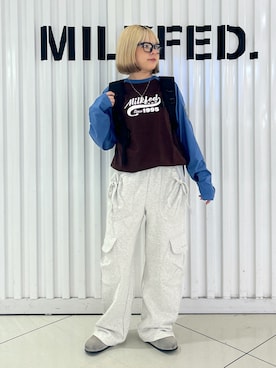 「アイテム（バックパック/リュック）」を使った、KARIN®︎さん（レディース・155cm）の夏コーディネート