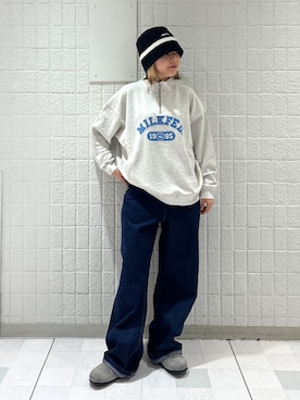 「NEW ERA（ニューエラ）のアイテム（ハット）」を使った、KARIN®︎さん（レディース・155cm）の秋コーディネート