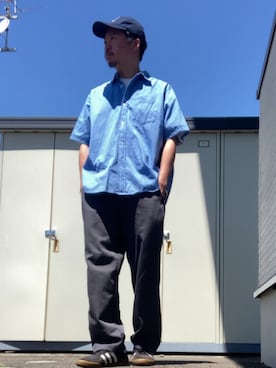 「RED KAP（レッドキャップ）のアイテム（チノパンツ）」を使った、りょうすけ　RYMSさん（メンズ・176cm）の春コーディネート