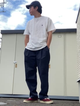 「アイテム（帽子）」を使った、りょうすけ　RYMSさん（メンズ・176cm・30代）の秋コーディネート