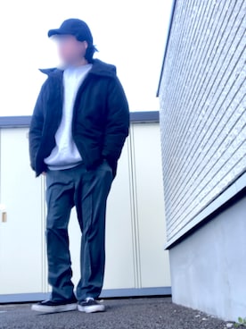 「アイテム（ダウンジャケット/コート）」を使った、りょうすけ　RYMSさん（メンズ・176cm・30代）の冬コーディネート