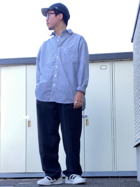 「アイテム（帽子）」を使った、りょうすけ　RYMSさん（メンズ・176cm・30代）の秋コーディネート
