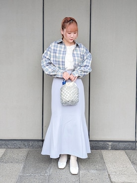 「花柄」｜「アイテム（ブルゾン）」を使った、ひろみさん（レディース・162cm）の春コーディネート