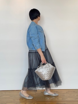 「Te chichi（テチチ）のアイテム（デニムジャケット）」を使った、Momokoさん（レディース・168cm）の春コーディネート