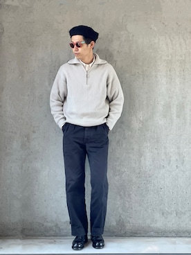 「niko and...（ニコアンド）のアイテム（ハンチング/ベレー帽）」を使った、torafukuさん（メンズ・180cm）の秋コーディネート