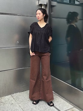 「Ungrid（アングリッド）のアイテム」を使った、齊藤季梨さん（レディース・164cm）の夏コーディネート