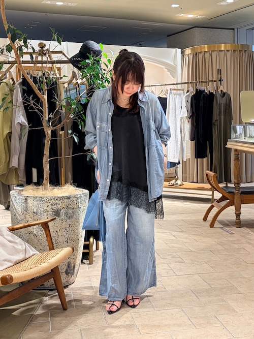 セール】【驚くほど軽い!】シアーデニムシャツ(シャツ/ブラウス セール】【驚くほど軽い!】シアーデニムシャツ(シャツ/ブラウス