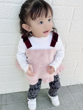「la poche biscuit（ラポシェビスキュイ）のアイテム（パンツ）」を使った、snowsisterさん（キッズ・80cm）の秋コーディネート