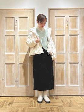 「Samansa Mos2（サマンサ モスモス）のアイテム（ブーツ）」を使った、kahoさん（レディース・169cm）の冬コーディネート