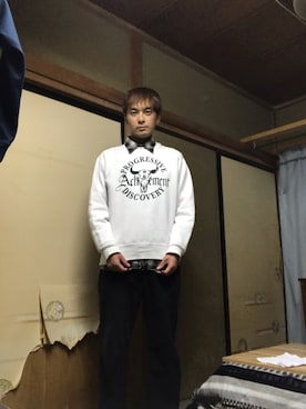 「しまむら（シマムラ）のアイテム（スウェット）」を使った、クワちゃんさん（メンズ・172cm）の秋コーディネート